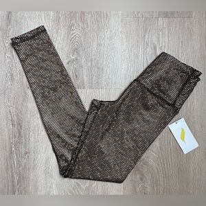 Pheel|Beyond Leggings|Holographic Gold Star Metallic Foil|NWT|SZ S‎